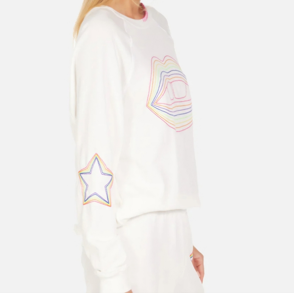 Lauren Moshi Embroidered Lip Anela sweatshirt - Picture 3 of 14